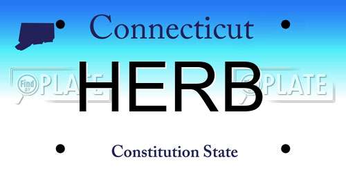HERB Connecticut License Plate