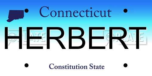 HERBERT Connecticut License Plate