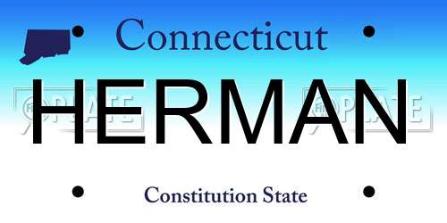 HERMAN Connecticut License Plate