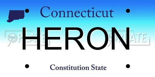 HERON Connecticut License Plate