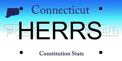 HERRS Connecticut License Plate