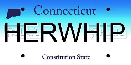 HERWHIP Connecticut License Plate