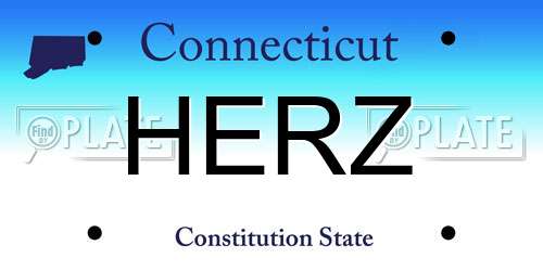 HERZ Connecticut License Plate