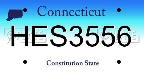 HES3556 Connecticut License Plate