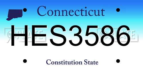 HES3586 Connecticut License Plate