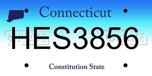 HES3856 Connecticut License Plate