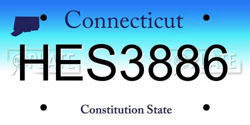 HES3886 Connecticut License Plate