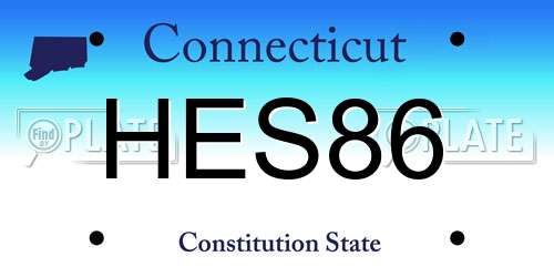 HES86 Connecticut License Plate
