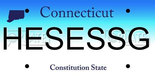 HESESSG Connecticut License Plate