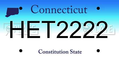 HET2222 Connecticut License Plate