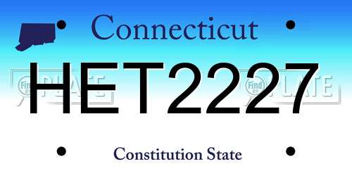 HET2227 Connecticut License Plate