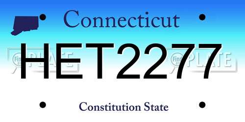HET2277 Connecticut License Plate