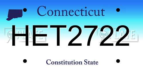 HET2722 Connecticut License Plate