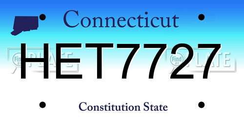 HET7727 Connecticut License Plate