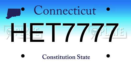 HET7777 Connecticut License Plate