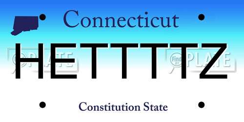 HETTTTZ Connecticut License Plate