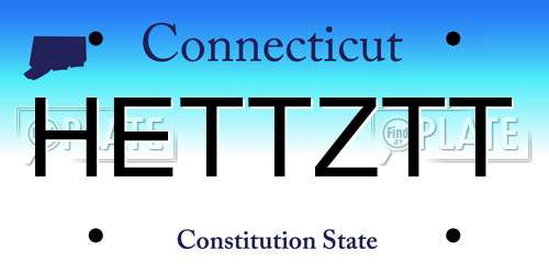 HETTZTT Connecticut License Plate