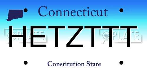 HETZTTT Connecticut License Plate
