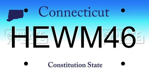 HEWM46 Connecticut License Plate