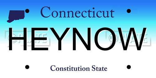 HEYNOW Connecticut License Plate