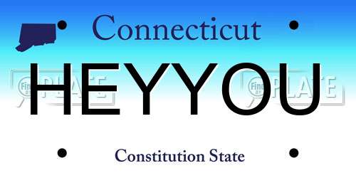 HEYYOU Connecticut License Plate