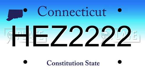 HEZ2222 Connecticut License Plate