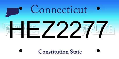 HEZ2277 Connecticut License Plate