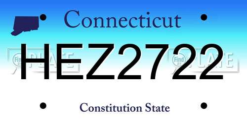 HEZ2722 Connecticut License Plate