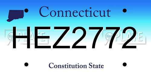HEZ2772 Connecticut License Plate
