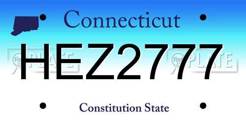 HEZ2777 Connecticut License Plate