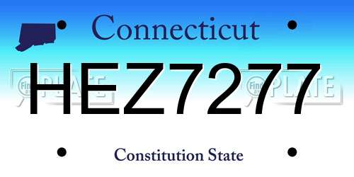HEZ7277 Connecticut License Plate