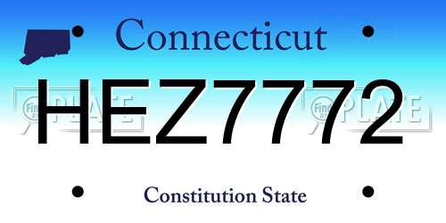 HEZ7772 Connecticut License Plate