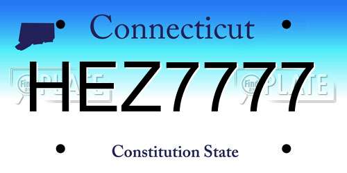 HEZ7777 Connecticut License Plate