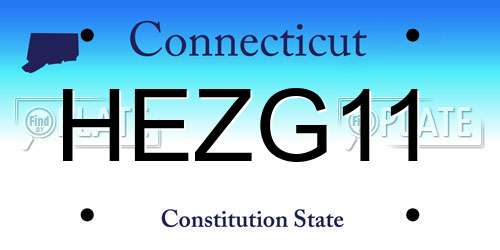 HEZG11 Connecticut License Plate