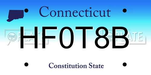HF0T8B Connecticut License Plate