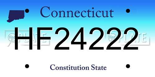 HF24222 Connecticut License Plate