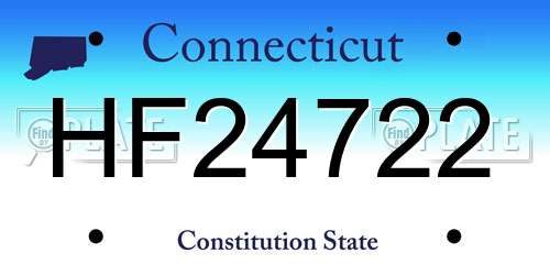 HF24722 Connecticut License Plate