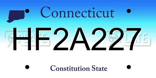 HF2A227 Connecticut License Plate