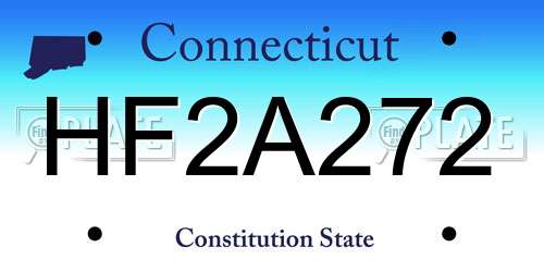 HF2A272 Connecticut License Plate