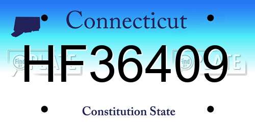 HF36409 Connecticut License Plate