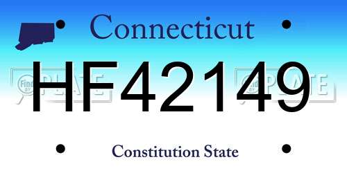 HF42149 Connecticut License Plate