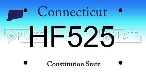 HF525 Connecticut License Plate