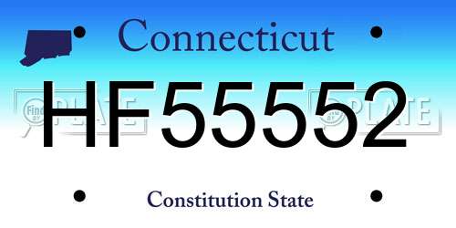 HF55552 Connecticut License Plate