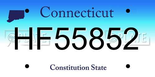 HF55852 Connecticut License Plate