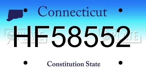 HF58552 Connecticut License Plate