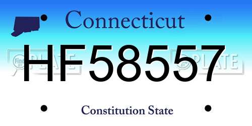 HF58557 Connecticut License Plate
