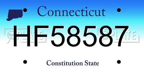 HF58587 Connecticut License Plate
