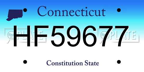 HF59677 Connecticut License Plate