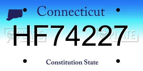 HF74227 Connecticut License Plate
