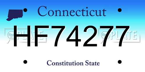 HF74277 Connecticut License Plate
